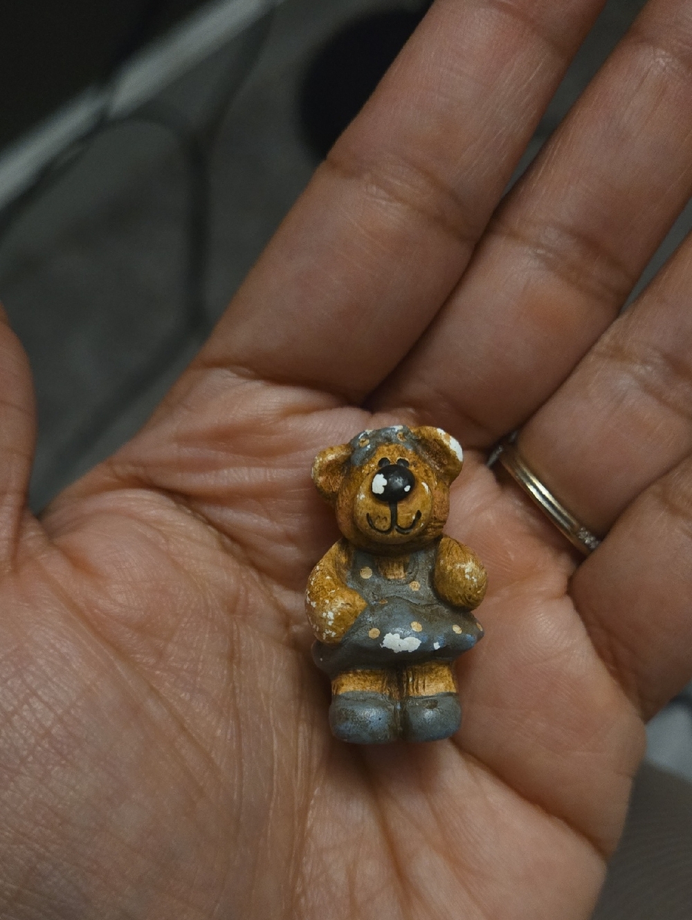 Vintage Clay Bear Brooch